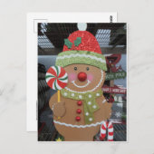 Gingerbrood Man met Lollipop Briefkaart (Voorkant / Achterkant)