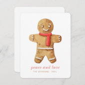 Gingerbrood-man met moderne Waterverf Feestdagenkaart (Voorkant / Achterkant)