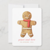 Gingerbrood-man met moderne Waterverf Feestdagenkaart (Voorkant)