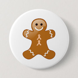 Gingerbrood Man met Perzikenbewustzijn Ronde Button 7,6 Cm