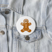 Gingerbrood Man met Perzikenbewustzijn Ronde Button 7,6 Cm (In situ)