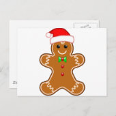 Gingerbrood man met pet briefkaart (Voorkant / Achterkant)