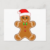 Gingerbrood man met pet briefkaart (Voorkant)