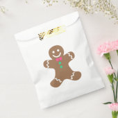 Gingerbrood Man met roze Bowtie en groene Buttonne Bedankzakje (Gezegeld)