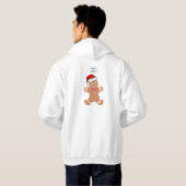 Gingerbrood Man met Santa Hat Hoodie (Achterkant volledig)