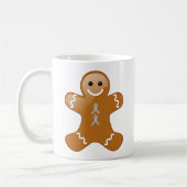 Gingerbrood Man met Silver Awareness Ribbons Koffiemok (Links)