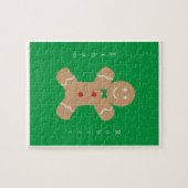 Gingerbrood Man met Vertical Custom Name Jigzaag Legpuzzel (Horizontaal)
