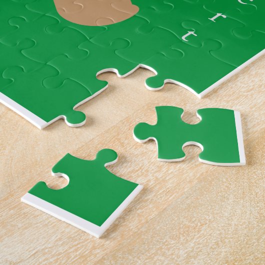 Gingerbrood Man met Vertical Custom Name Jigzaag Legpuzzel (Zijkant)