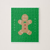 Gingerbrood Man met Vertical Custom Name Jigzaag Legpuzzel (Verticaal)