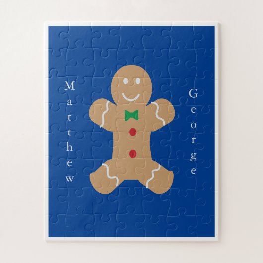 Gingerbrood Man met Verticale Aangepaste Naam Legpuzzel (Verticaal)