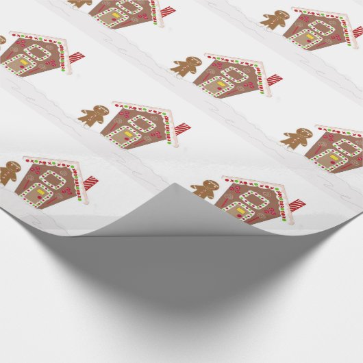 Gingerbrood Man met zijn Gingerbrood House Cadeaupapier (Hoek)