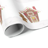 Gingerbrood Man met zijn Gingerbrood House Cadeaupapier (Rol Hoek)