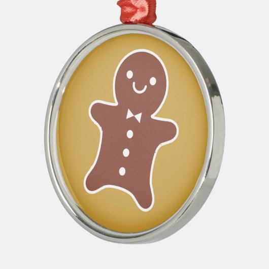 Gingerbrood Man Metalen Ornament (Links)