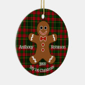 Gingerbrood Man Mijn eerste kerstversiering Keramisch Ornament (Rechts)