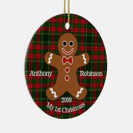 Gingerbrood Man Mijn eerste kerstversiering Keramisch Ornament (Rechts)