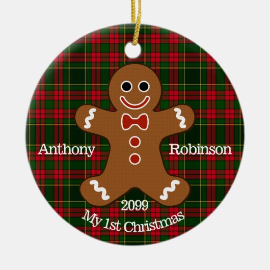 Gingerbrood Man Mijn eerste kerstversiering Keramisch Ornament (Voorkant)