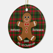 Gingerbrood Man Mijn eerste kerstversiering Keramisch Ornament (Links)