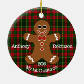 Gingerbrood Man Mijn eerste kerstversiering Keramisch Ornament (Achterkant)