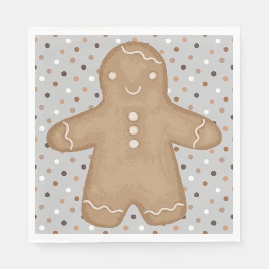 Gingerbrood Man Napkins Servet (Voorkant)