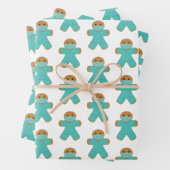 Gingerbrood Man Nurse Doctor Scrubs Inpakpapier Vel (In situ)