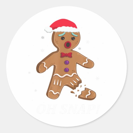 Gingerbrood Man Oh Magnetisch kerstkoekjeskostuum  Ronde Sticker (Voorkant)