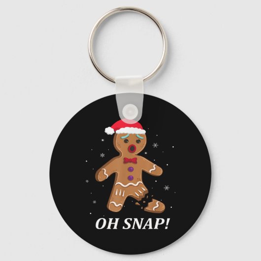 Gingerbrood Man Oh Magnetisch kerstkoekjeskostuum Sleutelhanger (Voorkant)