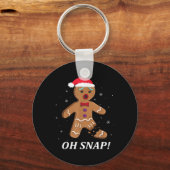 Gingerbrood Man Oh Magnetisch kerstkoekjeskostuum Sleutelhanger (Voorkant)