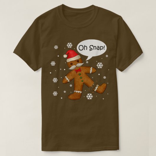 Gingerbrood Man Oh Magnetisch kerstkoekjeskostuum  T-shirt (Design voorkant)