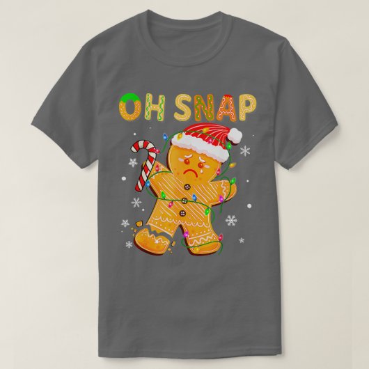 Gingerbrood Man Oh Magnetisch kerstkoekjeskostuum  T-shirt (Design voorkant)
