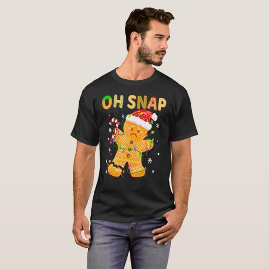 Gingerbrood Man Oh Magnetisch kerstkoekjeskostuum  T-shirt (Voorkant volledig)