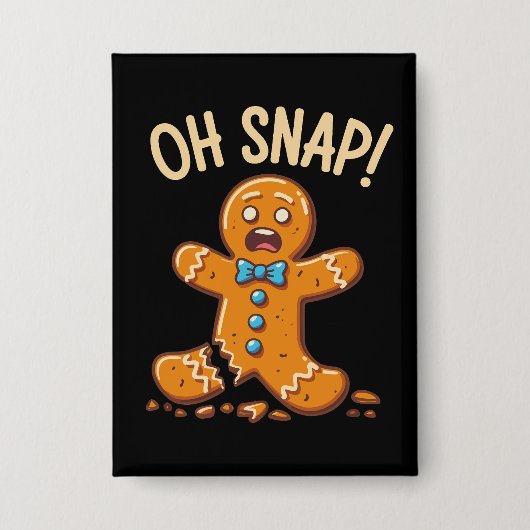 Gingerbrood Man Oh onverwacht kerstkoekje Baken Button (Voorkant)