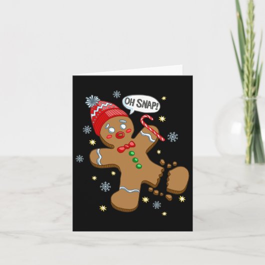 Gingerbrood Man Oh Snap Kerstmis Kaart (Voorkant)