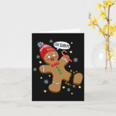 Gingerbrood Man Oh Snap Kerstmis Kaart (Gele Bloem)