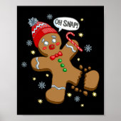 Gingerbrood Man Oh Snap Kerstmis Poster (Voorkant)