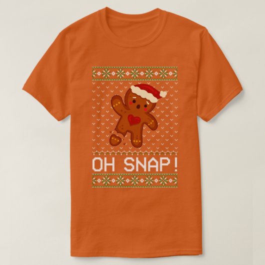 Gingerbrood Man Oh Snap Kerstmis T-shirt (Design voorkant)