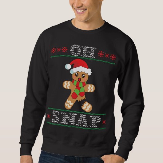 Gingerbrood Man Oh Snap-Kerstmis Ugly Sweater (Voorkant)