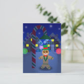 Gingerbrood Man onder Snoep Lamp Briefkaart (Staand voorkant)