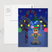 Gingerbrood Man onder Snoep Lamp Briefkaart (Voorkant / Achterkant)