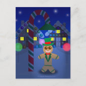 Gingerbrood Man onder Snoep Lamp Briefkaart (Voorkant)