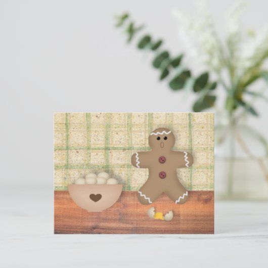 Gingerbrood Man "Oops" Ontvangkaart Briefkaart (Staand voorkant)