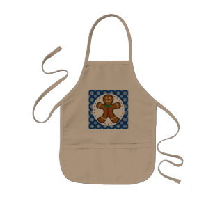 Gingerbrood Man op Blue White Snowflakes Pattern Kinder Schort