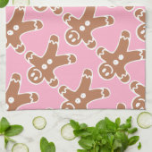 Gingerbrood Man op Roze Theedoek (Gevouwen)