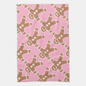 Gingerbrood Man op Roze Theedoek (Verticaal)