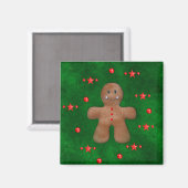 Gingerbrood Man over Groen Magneet (Voorkant / Achterkant)