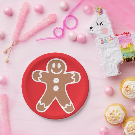 Gingerbrood Man Papieren Bordje (Feest)