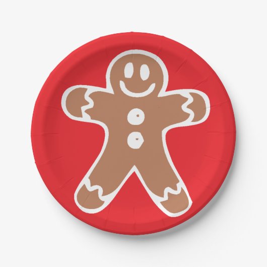 Gingerbrood Man Papieren Bordje (Voorkant)