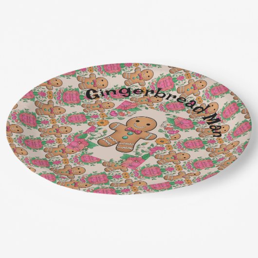 Gingerbrood Man Papieren Bordje (Gekanteld)