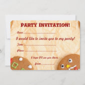 Gingerbrood Man Party Invitatation Kaart (Achterkant)