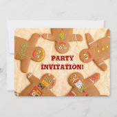Gingerbrood Man Party Invitatation Kaart (Voorkant)
