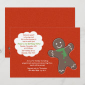 Gingerbrood Man Party Invitation Kaart (Voorkant / Achterkant)